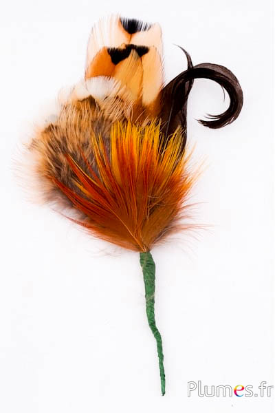 Composition en plumes n° 23 - longueur 13 cm - naturel